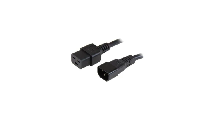 Przedłużacz kabel Zasilający Iec320 C14 Na C19 10A 2M Czarny ICOC 066-NC