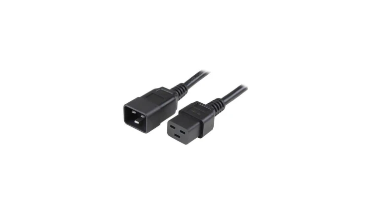 Przedłużacz kabel Zasilający Iec320 C19 Na C20 16A 2M Czarny ICOC 065-NC