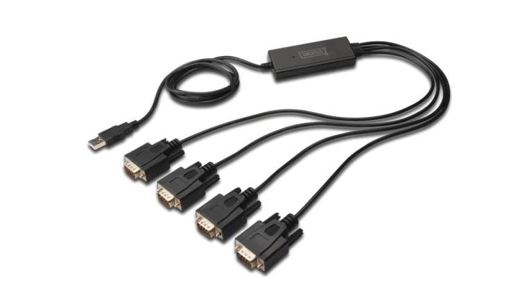 Konwerter/Adapter USB 2.0 do 4x RS232 (DB9) z kablem 1,5m DA-70159