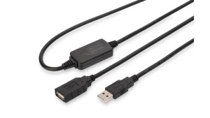 Repeater USB A/USB A M/Ż czarny 10m