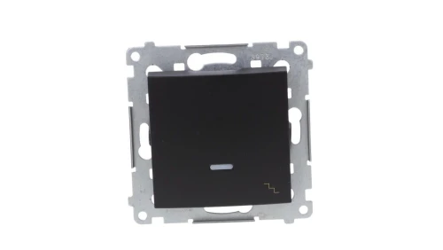 Simon 54 Łącznik schodowy z podświetleniem LED (moduł) 10AX 250V szybkozłącza, czarny mat DW6L.01/49