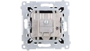 Simon 54 Gniazdo antenowe R-TV przelotowe (moduł) tłumienie TV i R 10 dB czarny mat DAP10.01/49