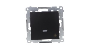 Simon 54 Łącznik krzyżowy z podświetleniem LED (moduł) 10AX 250V szybkozłącza, czarny mat DW7L.01/49