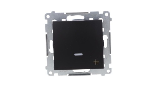 Simon 54 Łącznik krzyżowy z podświetleniem LED (moduł) 10AX 250V szybkozłącza, czarny mat DW7L.01/49