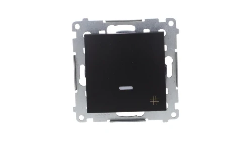 Simon 54 Łącznik krzyżowy z podświetleniem LED (moduł) 10AX 250V szybkozłącza, czarny mat DW7L.01/49