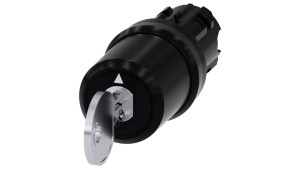 Przełącznik z kluczem 22mm tworzywo 3 poz I-O-II Siemens nr SSG10 klucz w poz O SIRIUS ACT 3SU1000-5BL01-0AA0