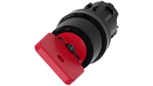 Przełącznik z kluczem 22mm tworzywo 2 poz O-I OMR nr zamka 73037 czerwony klucz w poz O SIRIUS ACT 3SU1000-4FF01-0AA0