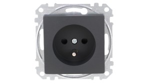 Schneider Electric, Sedna Design i Elements, Gniazdo zasilające 2P+PE z przesł torów pr zaciski bezg, czarny antracyt, SDD114012