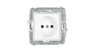 MINI Mechanizm gniazda pojedynczego bez uziemienia 2P (bez przesłon torów prądowych) biały MGP-1