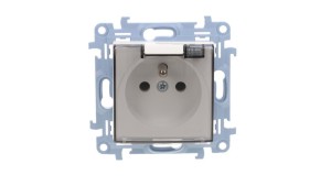 Simon 10 Gniazdo pojedyncze IP44 z uszczelką klapka w kolorze transparentnym biały 16A, szybkozłącza, CGZ1BC.01/11A