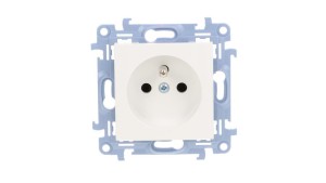 Simon 10 Gniazdo wtyczkowe z uziemieniem pojedyncze (moduł) 16A, 250V, szybkozłącza, biały CGZ1C.01/11