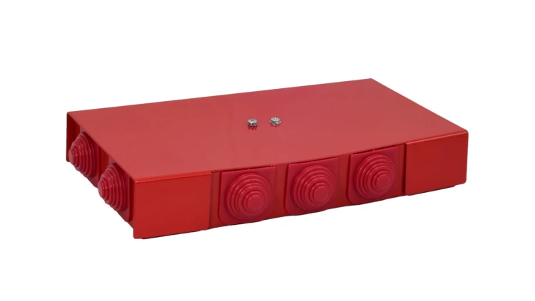 Puszka przeciwpożarowa PIP-2AN B2x3x4 prostokątna, E90, z bezpiecznikiem 0,375A, wymiary 88x30x166mm, czerwony 84622606