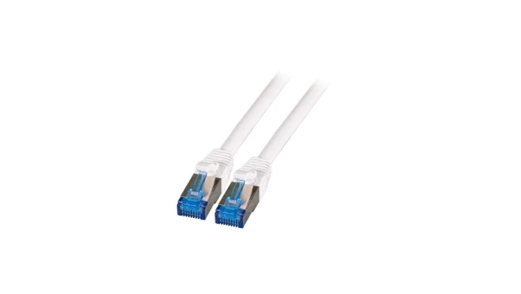 Patchcord SFTP 0,25m Cat6a Superflex biały na kablu Cat7