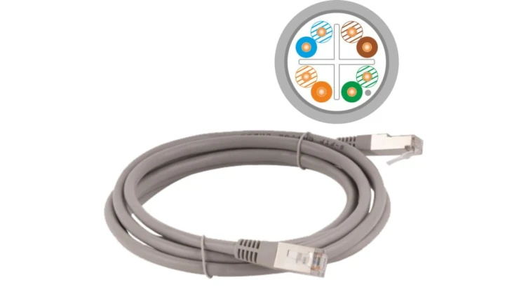 Patch-cord F/UTP kat.6 PVC 2.0m szary KKS6SZA2.0