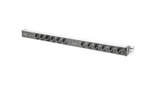 Listwa zasilająca PDU Rack 12x gniazdo schuko 2x 2m wtyk unischuko 16A zab. przeciążeniowe DN-95405
