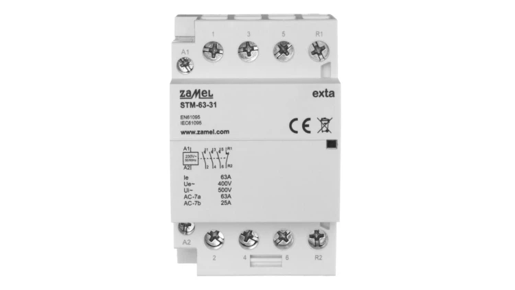 Stycznik modułowy instalacyjny 63A 3Z+1R 230V AC typ: STM-63-31 EXT10000301