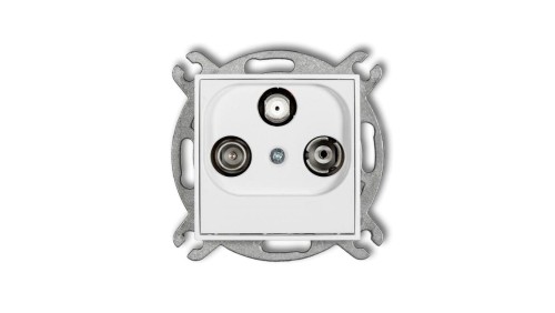 MINI Mechanizm gniazda abonenckiego RTV-SAT końcowego 1,5dB biały mat 25MGS