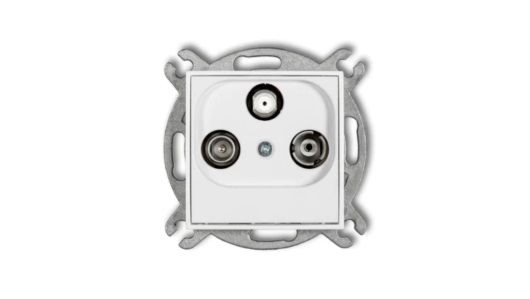 MINI Mechanizm gniazda abonenckiego RTV-SAT końcowego 1,5dB biały mat 25MGS