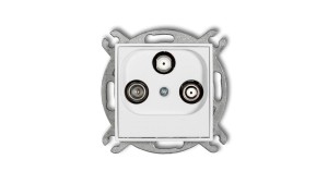 MINI Mechanizm gniazda abonenckiego 2 wyjścia SAT + TV biały mat 25MGSN