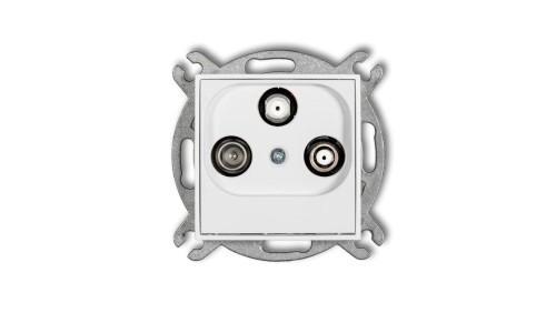 MINI Mechanizm gniazda abonenckiego 2 wyjścia SAT + TV biały mat 25MGSN