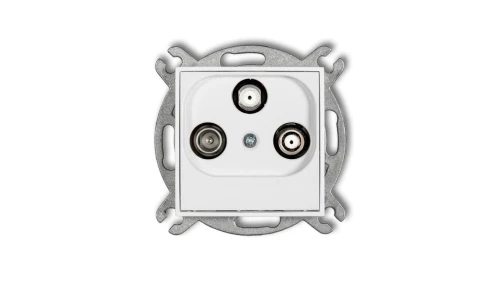 MINI Mechanizm gniazda abonenckiego 2 wyjścia SAT + TV biały mat 25MGSN