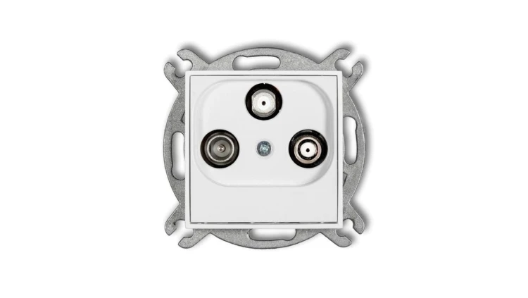 MINI Mechanizm gniazda abonenckiego 2 wyjścia SAT + TV biały mat 25MGSN