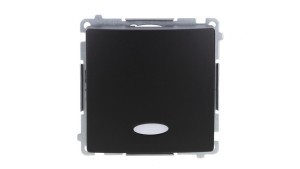 Simon Basic Łącznik jednobiegunowy z podświetleniem LED (moduł) 10AX, 250V, szybkozłącza, czarny BMW1L.01/49