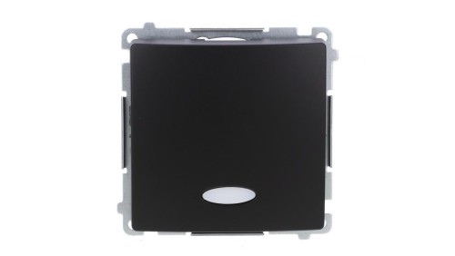 Simon Basic Łącznik jednobiegunowy z podświetleniem LED (moduł) 10AX, 250V, szybkozłącza, czarny BMW1L.01/49