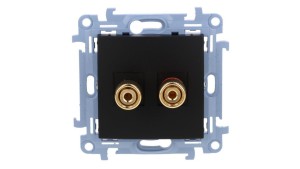 Simon 10 Gniazdo głośnikowe pojedyncze -1 kolumna głośnikowa (moduł). Przekrój przew. dla wyjścia 6 mm2 czarny mat CGL2.01/49