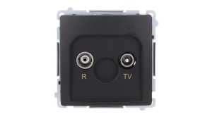 Simon Basic Gniazdo antenowe R-TV przelotowe 10 dB (moduł), 1x wejście: 5–862 MHz czarny BMZAP10/1.01/49