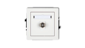 DECO Mechanizm gniazda antenowego pojedynczego typu F (SAT) niklowany, biały mat 25DGF-1