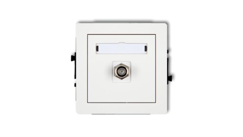 DECO Mechanizm gniazda antenowego pojedynczego typu F (SAT) niklowany, biały mat 25DGF-1