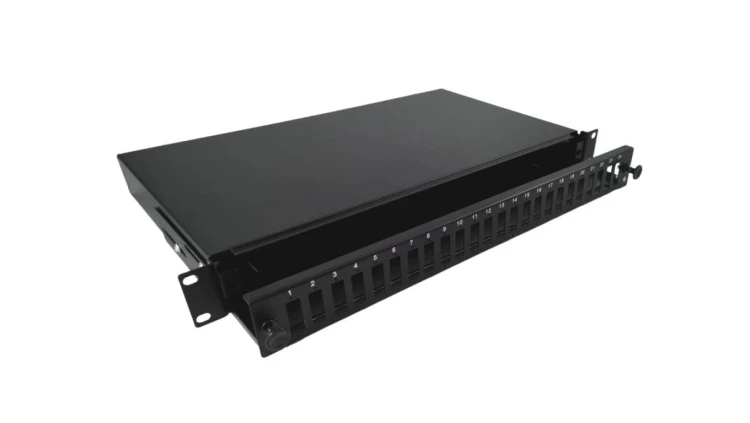 Przełącznica światłowodowa 24xSC duplex 19 1U z płytą czołową, wysuwalna FOP-1U-24SCD-C