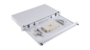 Przełącznica światłowodowa 24xSC simplex 19 1U z płytą czołową, wysuwalna FOP-1U-24SCS-S