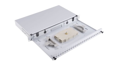 Przełącznica światłowodowa 24xSC simplex 19 1U z płytą czołową, wysuwalna FOP-1U-24SCS-S