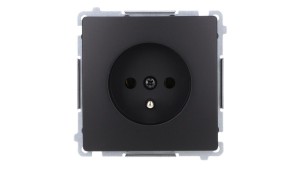 Simon Basic Gniazdo wtyczkowe z uziemieniem (moduł) 16A, 250V, zaciski śrubowe czarny BMGZ1.01/49