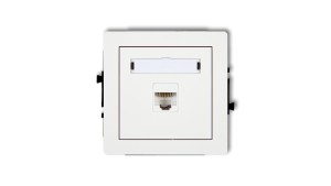 DECO Mechanizm gniazda komputerowego pojedynczego 1xRJ45, kat. 5e, 8-stykowy, biały mat 25DGK-1