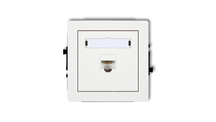 DECO Mechanizm gniazda komputerowego pojedynczego 1xRJ45, kat. 6, 8-stykowy, biały mat 25DGK-3