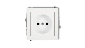 DECO Mechanizm gniazda pojedynczego bez uziemienia 2P (przesłony torów prądowych), biały mat 25DGP-1zp