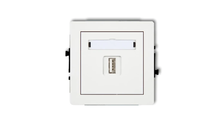DECO Mechanizm ładowarki USB pojedynczej, 5V, 1A, biały mat 25DCUSB-1