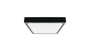 Plafoniera LED 24W 2400lm 4000K IP44 Kwadrat Mleczny Czarna Ramka z mikrofalowym czujnikiem ruchu 7673