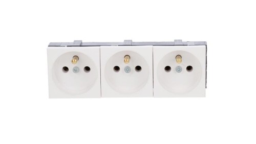 Gniazdo modułowe potrójne bez blokady białe WP45X4578