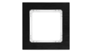 DECO Ramka uniwersalna pojedyncza - aluminium szczotkowane (ramka: czarna spód: biały) 12-0-DRA-1
