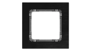 DECO Ramka uniwersalna pojedyncza - aluminium szczotkowane (ramka: czarna spód: grafitowy) 12-11-DRA-1