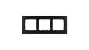 DECO Ramka uniwersalna potrójna - aluminium szczotkowane (ramka: czarna spód: czarny) 12-12-DRA-3