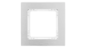 DECO Ramka uniwersalna pojedyncza - aluminium szczotkowane (ramka: srebrna spód: biały) 7-0-DRA-1