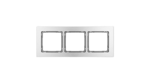 DECO Ramka uniwersalna potrójna - aluminium szczotkowane (ramka: srebrna spód: grafitowy) 7-11-DRA-3