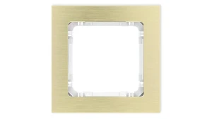 DECO Ramka uniwersalna pojedyncza - aluminium szczotkowane (ramka: kolor mosiężny spód: biały) 8-0-DRA-1