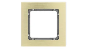 DECO Ramka uniwersalna pojedyncza - aluminium szczotkowane (ramka: kolor mosiężny spód: grafitowy) 8-11-DRA-1