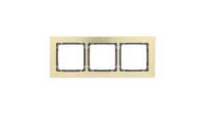 DECO Ramka uniwersalna potrójna - aluminium szczotkowane (ramka: kolor mosiężny spód: grafitowy) 8-11-DRA-3